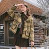 Betu Women's Winter Plaid Wool-Blend Padded Short Coat