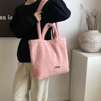 2025 Autumn and Winter New Korean Version Plush Soft Waxy Shoulder Bag Underarm Bag Large Capacity Dual-purpose Commuter Portable Tote Bag