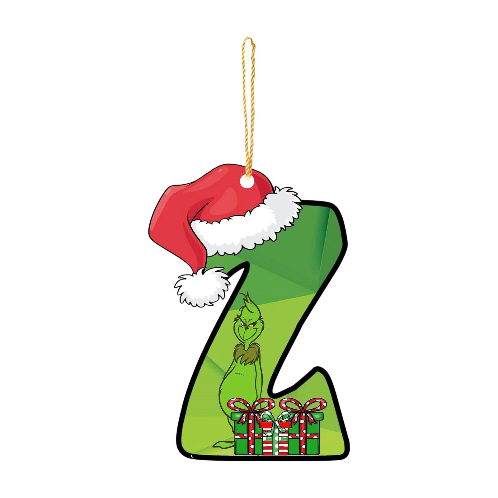 

Santa 2D Flat Acrylic Christmas Tree Hanging Decoration Sports Car Decoration Flat Decoration Pendant One Size