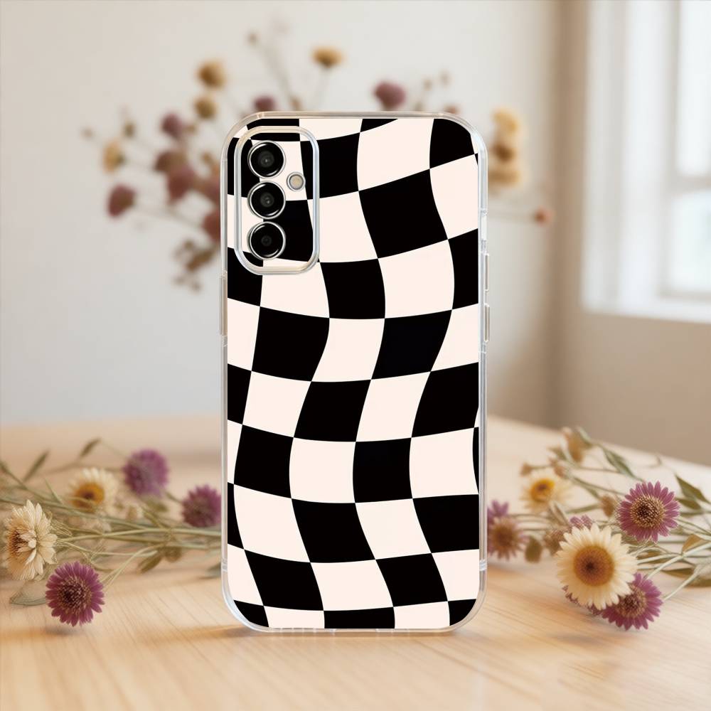 Solid color plaid Phone Case Transparent Silicone Soft For SamsungA10,12,20,21S,30,31,40,50,51,52,70,71