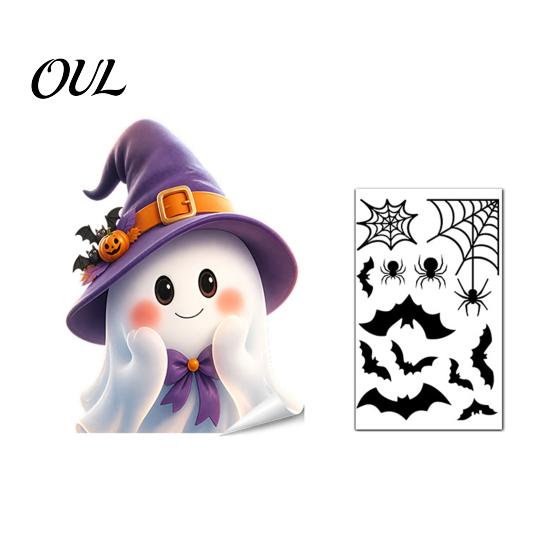 Decorative Window Film Halloween Ghost Glass Sticker, Cartoon Static Cling for Decals Parties, Waterproof Decoration Decal Home Office Seasonal Party