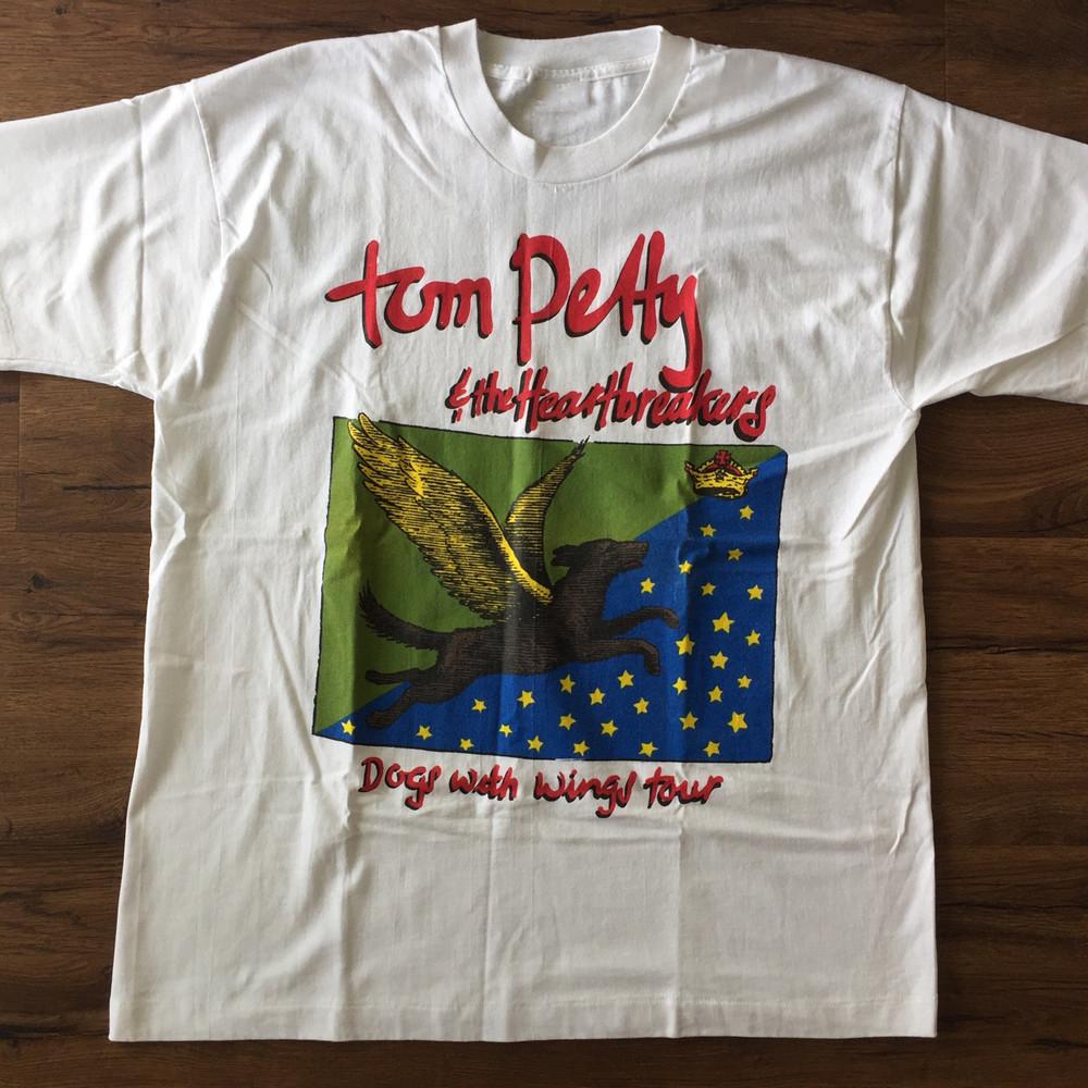 Vintage Tom Petty & The Heartbreakers Concert T Shirt Dogs With Wings Tour Size Unisex T-Shirt XXXXL