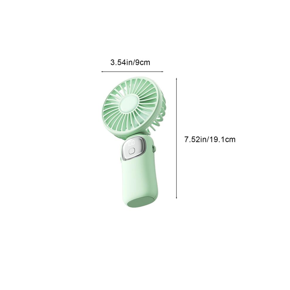 maxiaoxia Jiletang Folding Digital Display Handheld Fan Desktop Small Fan USB Charging Summer Artifact Fan for Home Office Travel etc