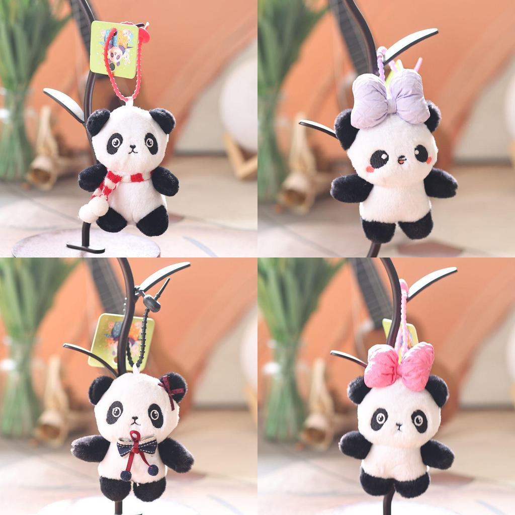 Cute Panda Plush Doll With Pp Cotton Filling For Bags And Gift Accessories