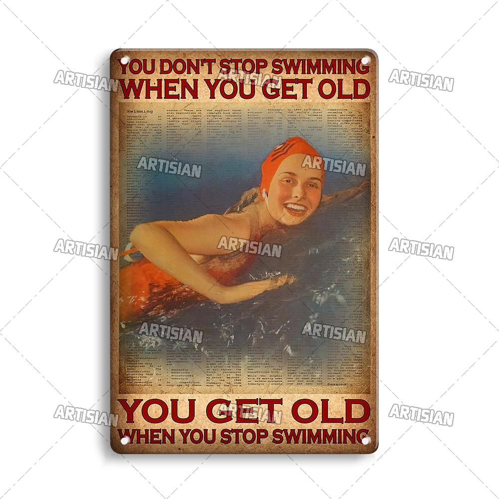 Artisian Sport Metal Sign Swimming Tin Poster Diving Decorative Plate Wall Decor Garage Bar Pub Club Hotel Cafe Kitchen Home