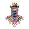 Vintage Voll-Diamant-Krone Bär Retro Palaststil Schwere Industrie Tier Brosche Schnalle Mode Schmuck