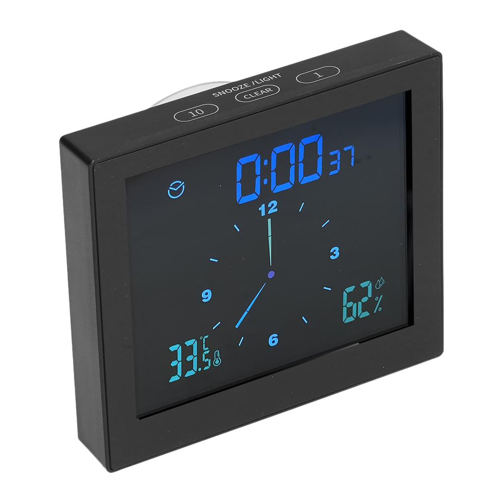 5in Wall Shower Clock Digital Timer Alarm Temperature Humidity Display Waterproof for Home