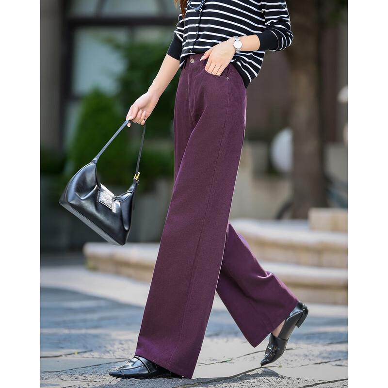 Demana Women's 100% Cotton Corduroy Straight-Leg Casual Pants
