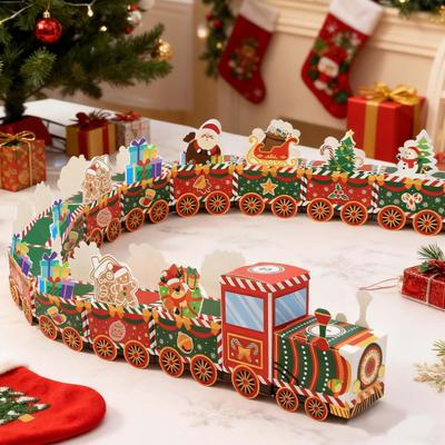 24 Leere Adventskalenderboxen zum Befüllen Rot Grün Weihnachtszug Geschenkboxen 24 Tage Weihnachts-Countdown-Kalender für Kinder Erwachsene Weihnachtsfeier
