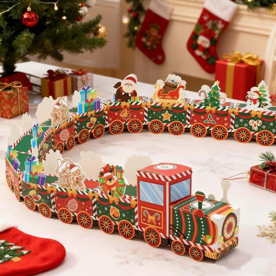 24 Empty Advent Calendar Boxes To Fill Red Green Christmas Train Gift Boxes 24 Days of Christmas Countdown Calendar for Kids Xmas Party Decoration