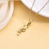 Retro Rose Flower Pendant Necklace - Elegant, Fashionable, Colorfast Titanium Steel Design for Women