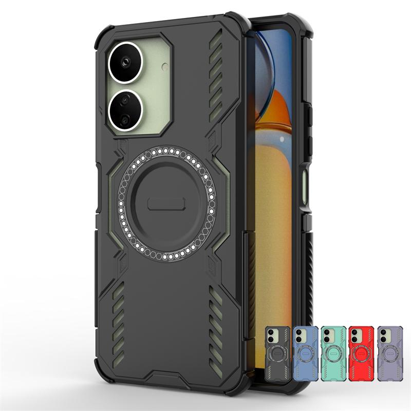 For Xiaomi Poco C65 Case For Poco C65 Anti-knock Magnetic Adsorption Wireless Charge Full Back Cover For Poco C65 Case 6.74 Inch