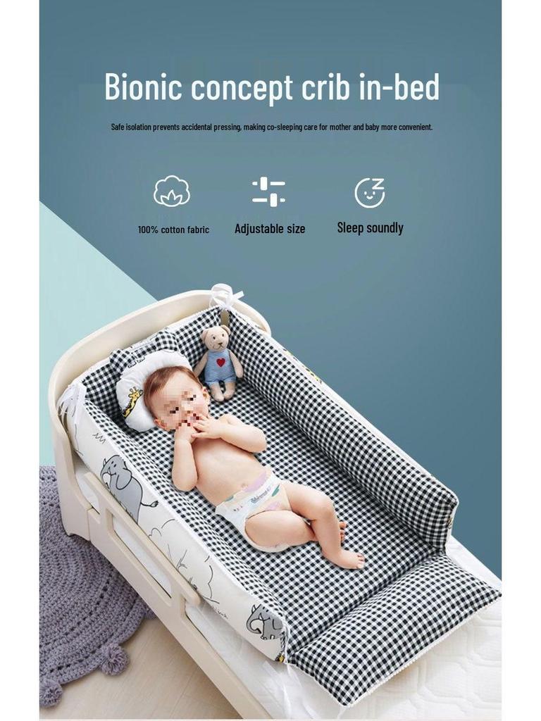 Foldable Portable Baby Crib: Anti-Pressure, Anti-Startle Pure Cotton Sleeping Bed