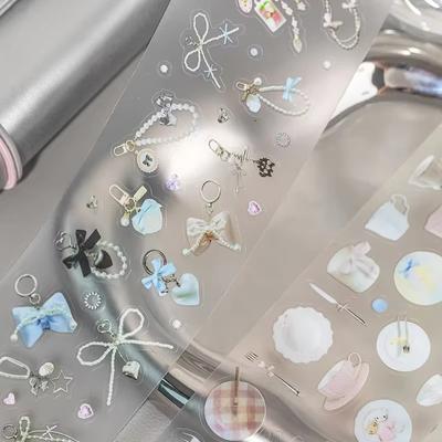INS DIY Dekor Kpop Fotoğraf Kartı Sticker Dantel Fiyonk Kalp Stili Scrapbook Günlük Sticker Tatlı Washi Bant Sticker Öğrenci Malzemeleri