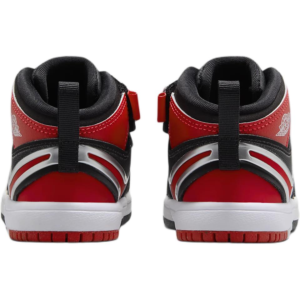 Air Jordan 1 Mid RM EasyOn TD Bred Dětské tenisky Černá Bílá Univerzitní červená FQ1283-006