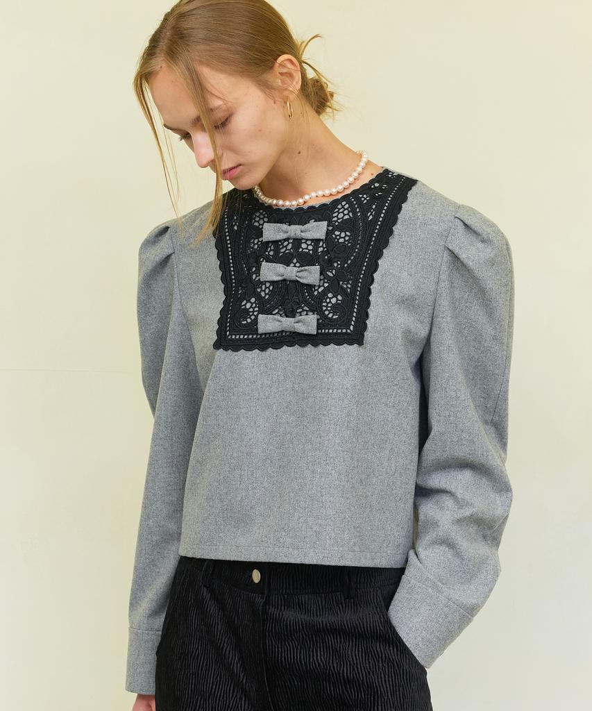 Dyuidyui Queens Wool Blouse_Gray