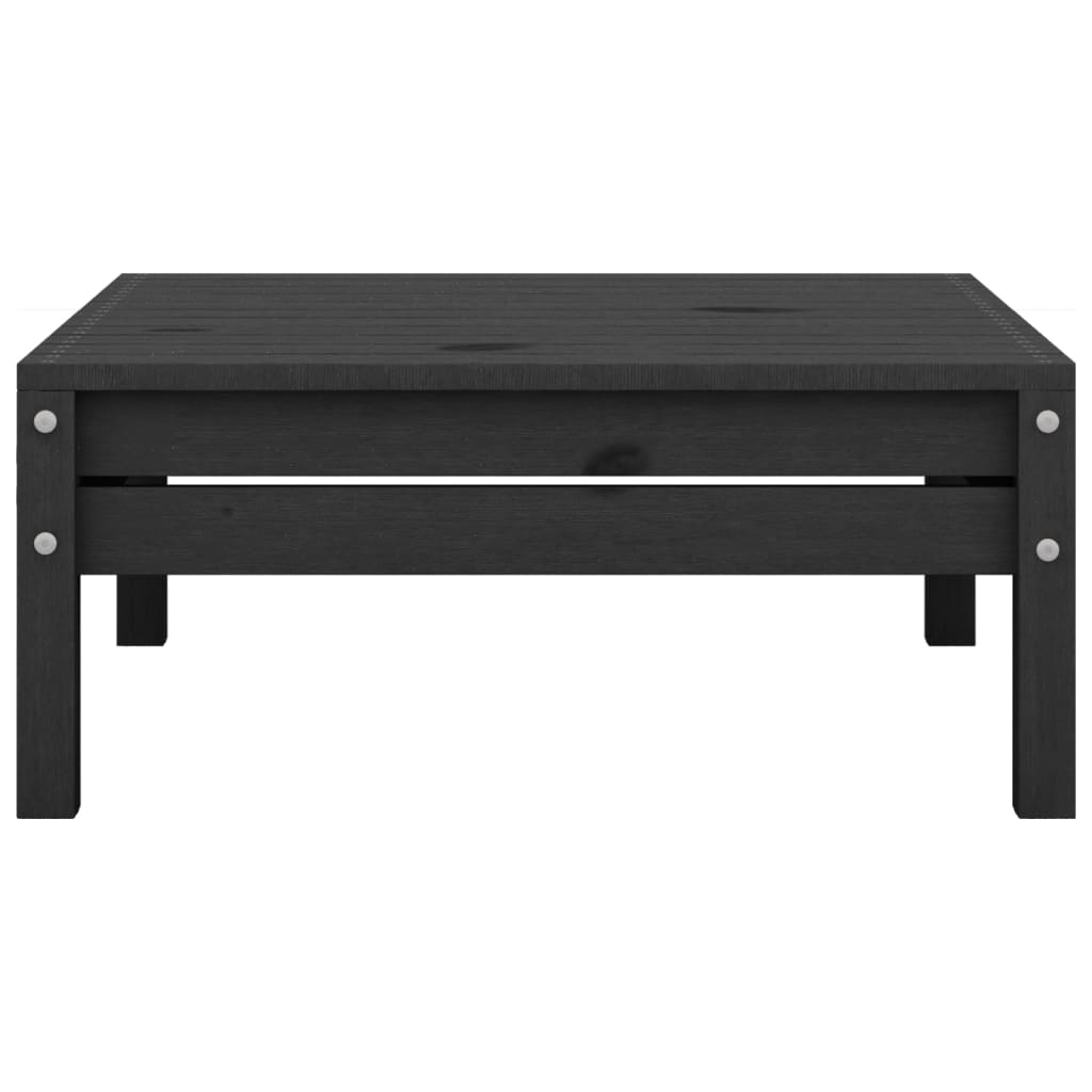 5 Piece Garden Lounge Set Black Solid Pine Wood