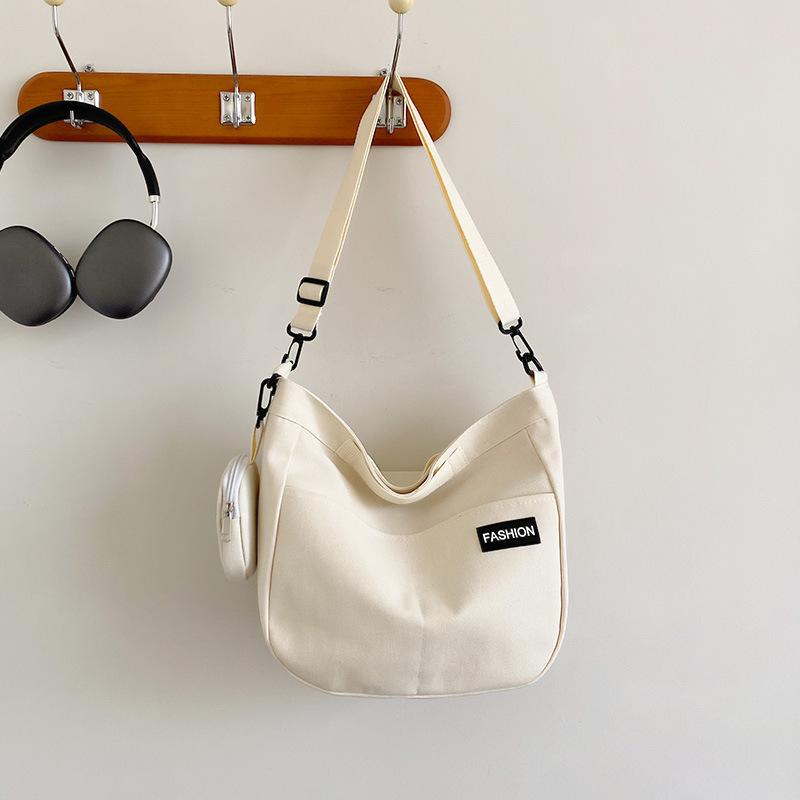 

Canvas Small Square Bag Student Tote Bag Women s Large Capacity Solid Color Mother and Child Bag One Shoulder Oblique Span Bag one size fits all