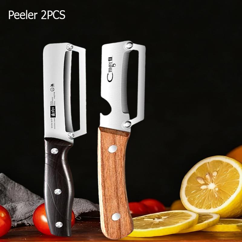 Stainless Steel Fruit Peeler 2-in-1 Bottle Opener Paring Knife Planer Sugarcane Potatoes Fruit Vegetables Scraping Kitchen Tools
