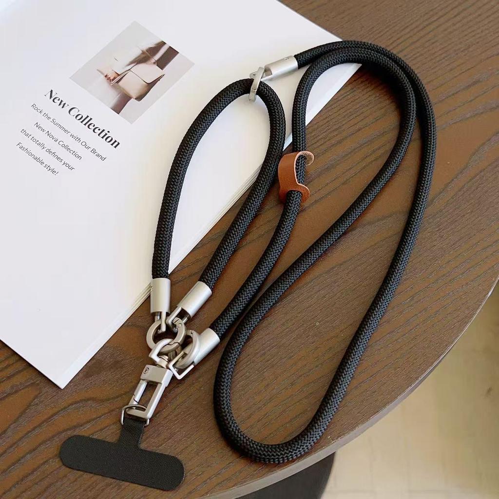 Dual-Function Anti-Lost Crossbody Phone Lanyard with Detachable Wrist Strap and Metal Buckle