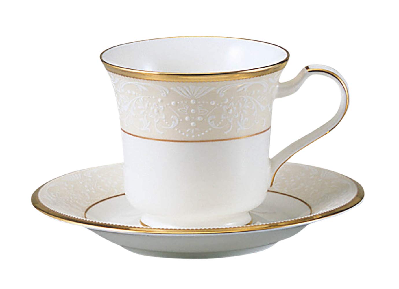 

Noritake American Cup & Saucer, 220cc, White Palace, Bone China, T59589/4753