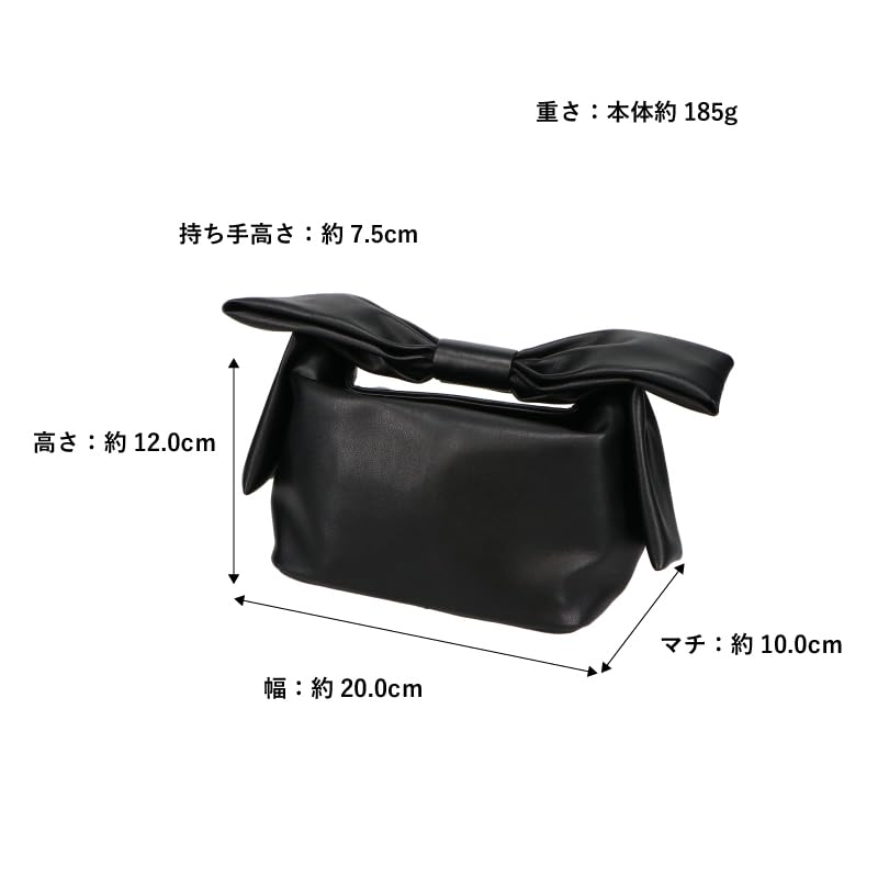 Big Ribbon Handbag [Oriental Traffic] / Women's BA-246 BLACK-FREE