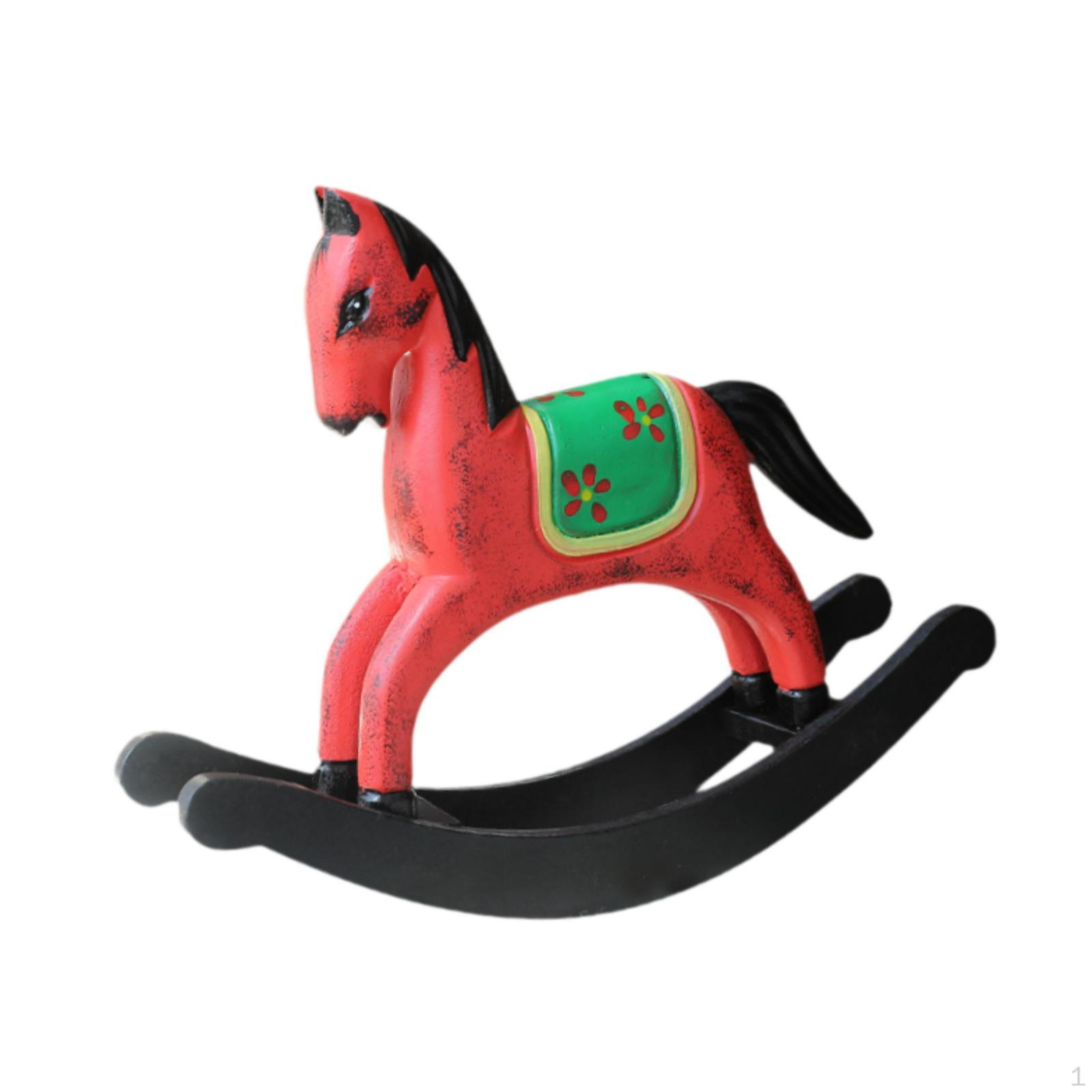 

Деревянная фигурка лошади, качающаяся статуэтка, украшение, скульптура животного, украшение для дома для вечеринок