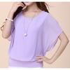 HNXC Commuter T-shirt Ruffled Short-sleeved Chiffon Blouse for Women Shirt