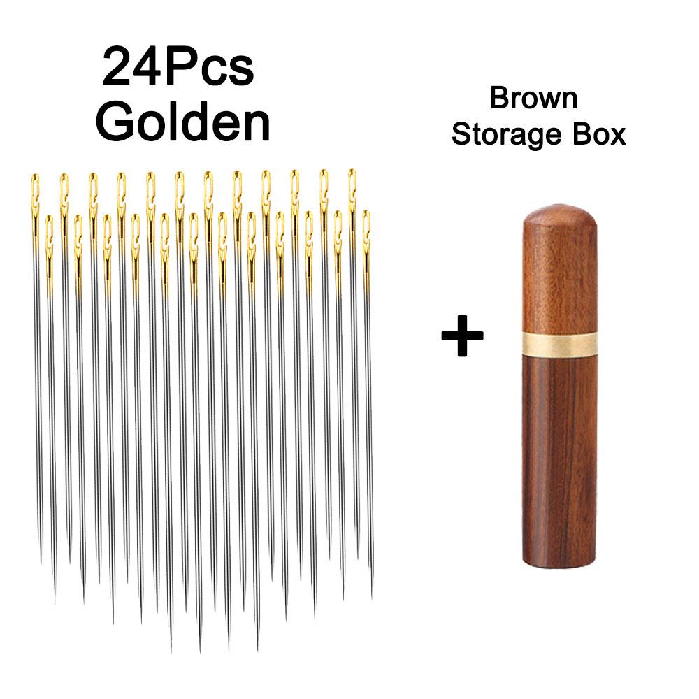 24 шт. Швейные иглы Разных размеров Для пожилых С отверстием Бытовые Швейные Продевание нитки Нержавеющая сталь Швейные иглы Для продевания нитки Шитье одежды