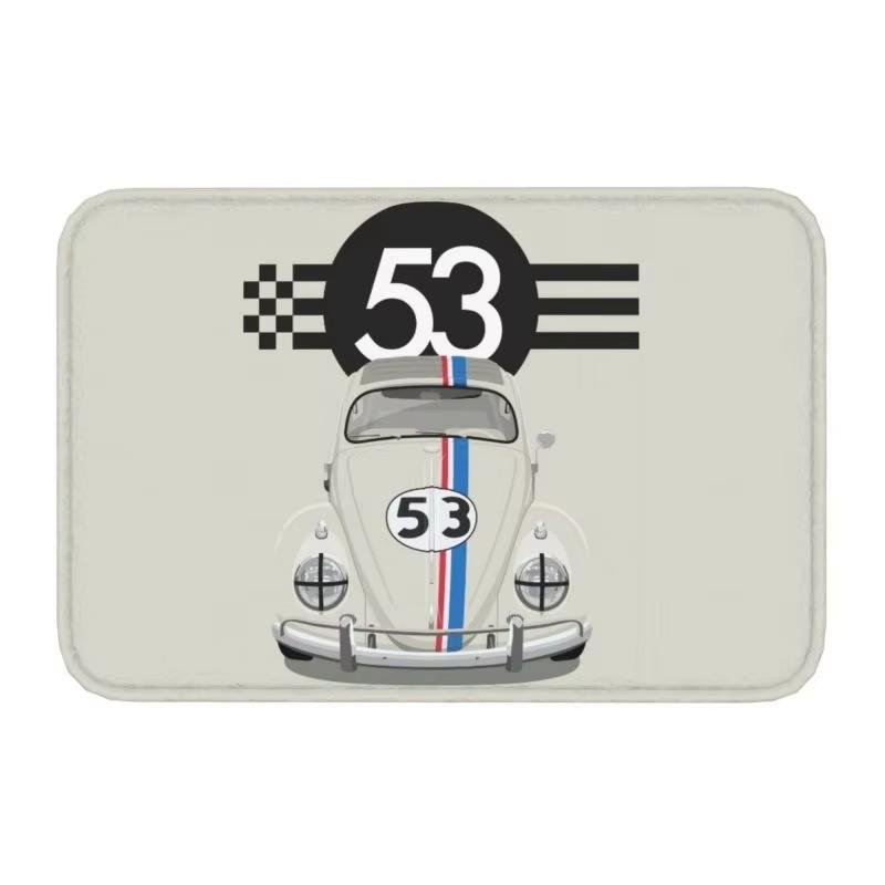 Classic Racing Car Herbie 53 Doormat Anti-Slip Entrance Kitchen Bathroom Door Floor Mats Garden Rug Carpet Footpad