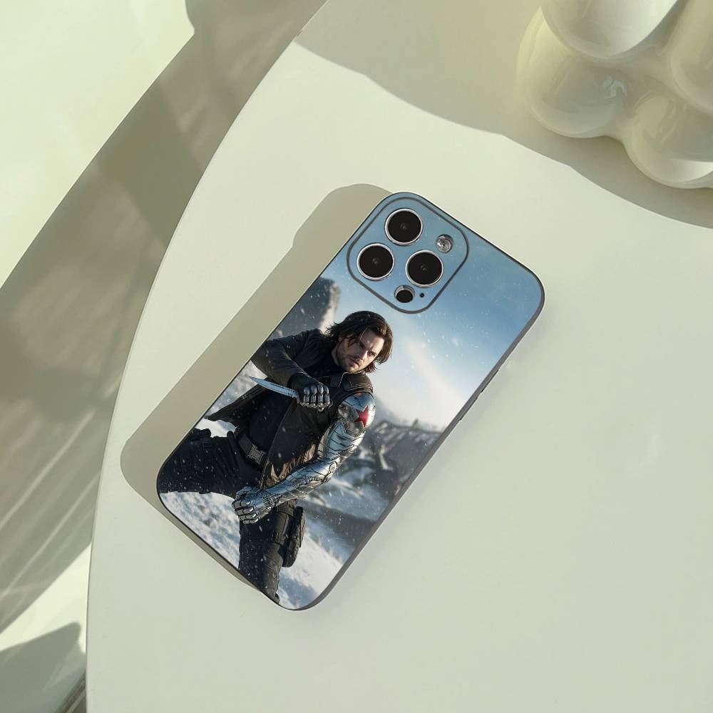 B-Bucky- Barnes  Winter -S-Soldier Phone Case For iPhone 17,16,15,14,13,12,11Pro Max, Lightweight and Practical Soft Black Cover