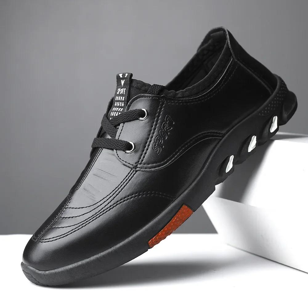 Fashion 2025 New Men's Shoes Breathable Non Slip Business Footwear Fashion Versatile Leather Shoes Casual Comfort Male Shoe Zapatillas