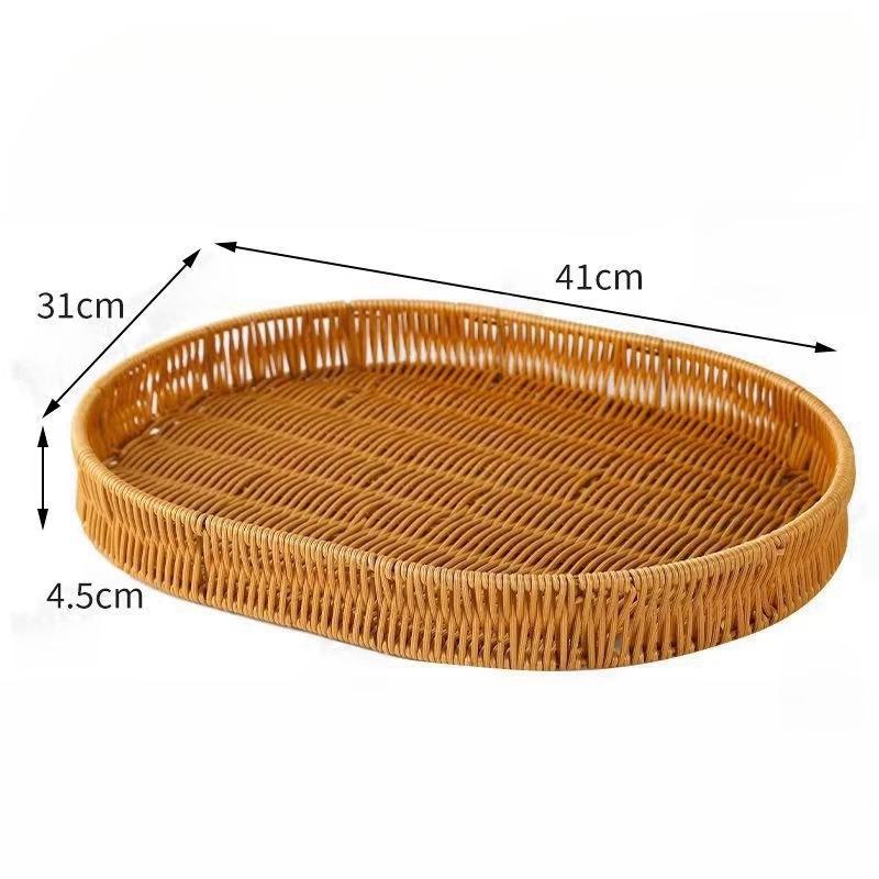 Oval Rattan Woven Storage & Fruit Basket (Set of 2)