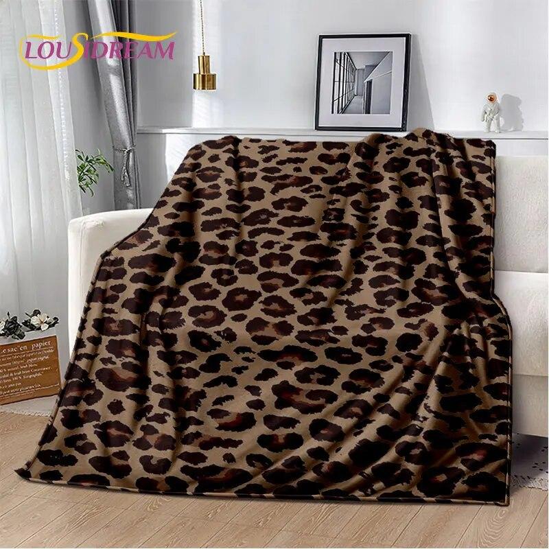 3D-Wild-Leopardenmuster-Serie, weiche Plüschdecke, Flanelldecke, Überwurf, Decke für Wohnzimmer, Schlafzimmer, Bett, Sofa, Picknick-Abdeckung, Kinder