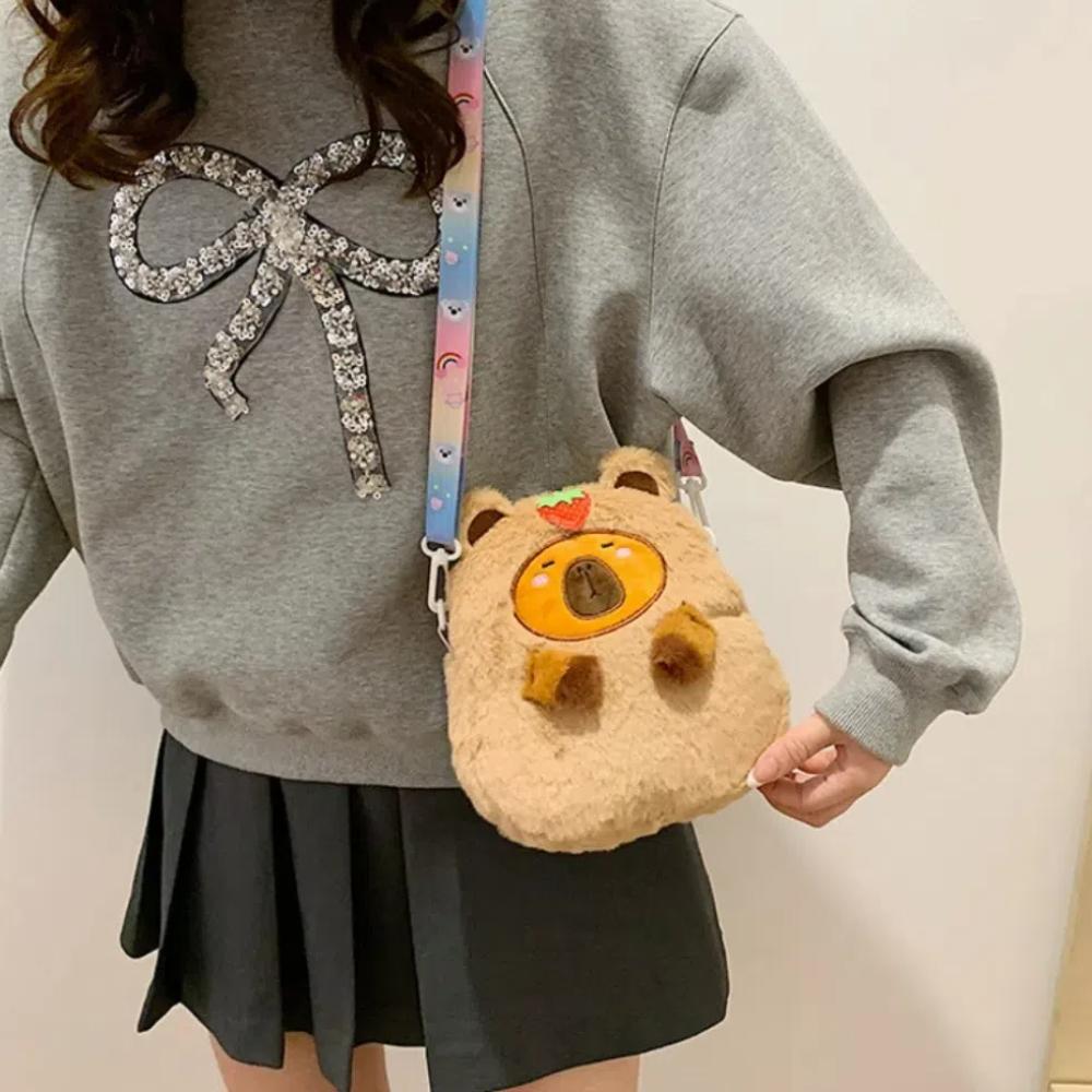 Plüschpuppe Capybara Umhängetasche Weiche Handtasche Lässige Einzel-Schultertasche Outdoor