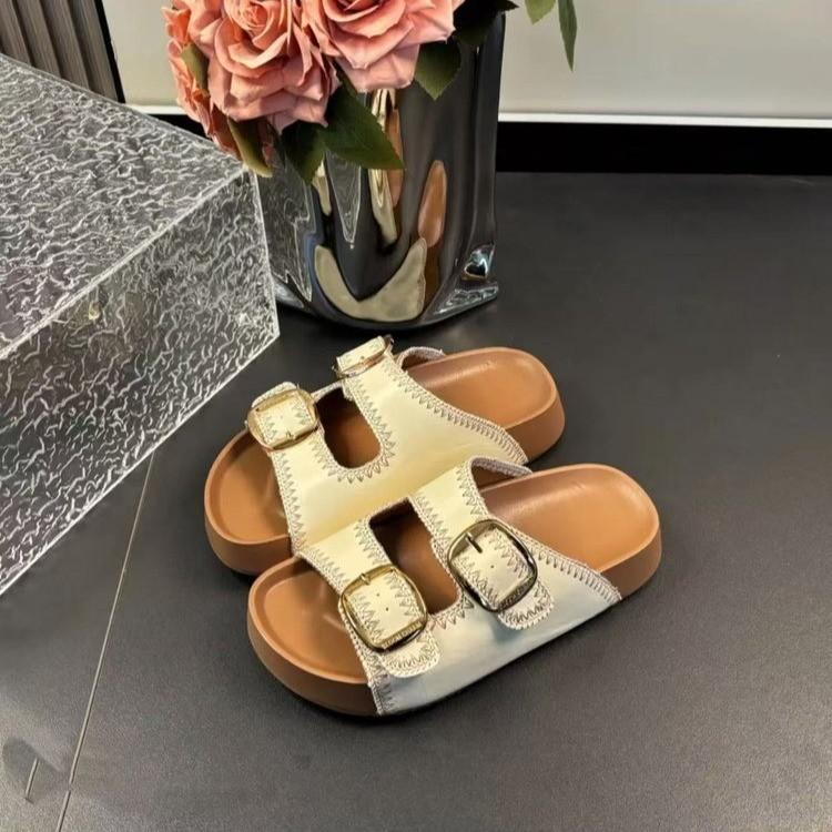 Fashion Women's Slippers 2025 New Summer Fashion Outdoor Beach Sandals Buckle Comfortable Non Slip Female Slippers Sandalias De Mujer