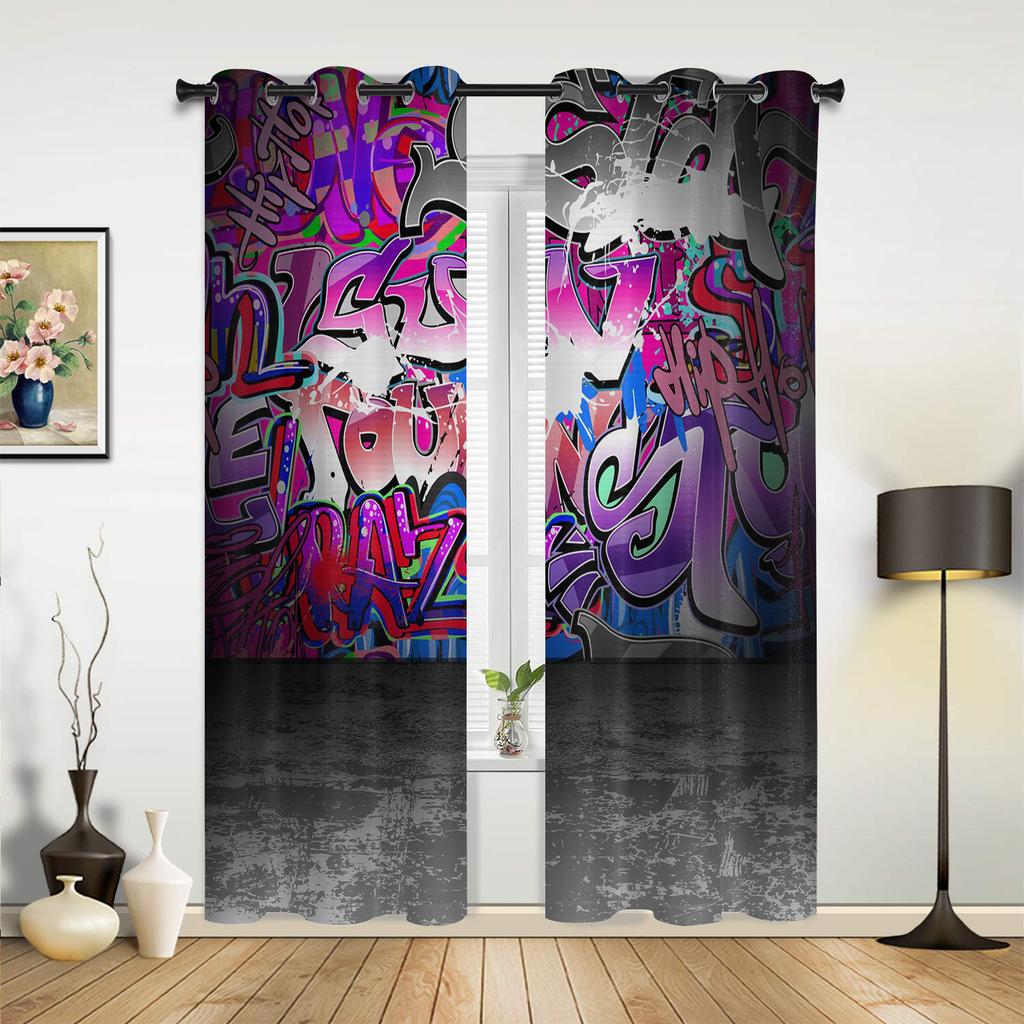 Graffiti Wall Curtains for Bedroom Living Room Drapes Kitchen Children's Room Window Curtain Modern Home Decor