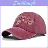 Route 66 Vintage Embroidered Baseball Cap Washed Denim Duckbill Cowboy Hat Sun Hat