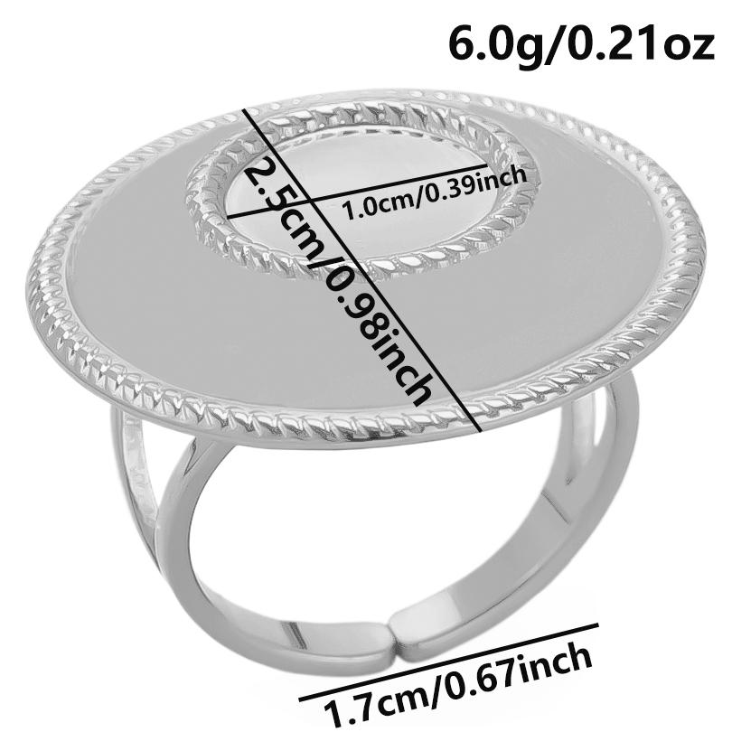 Geometric Round Oval Heart Blank Base Settings DIY Stainless Steel Rings For Women Men Accessories Adjustable Open Ring Jewelry