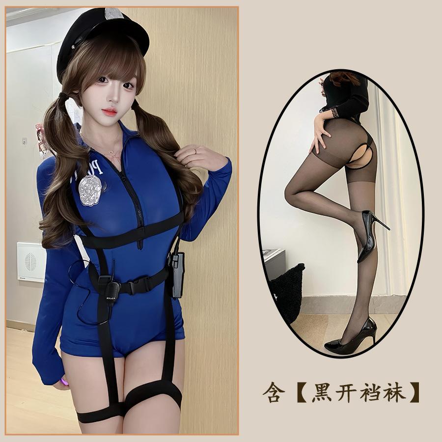 Erotic Lingerie Royal Sister Policewoman Cos Sexy Night Uniform Suit Seduction Policewoman Uniform Stewardess Play