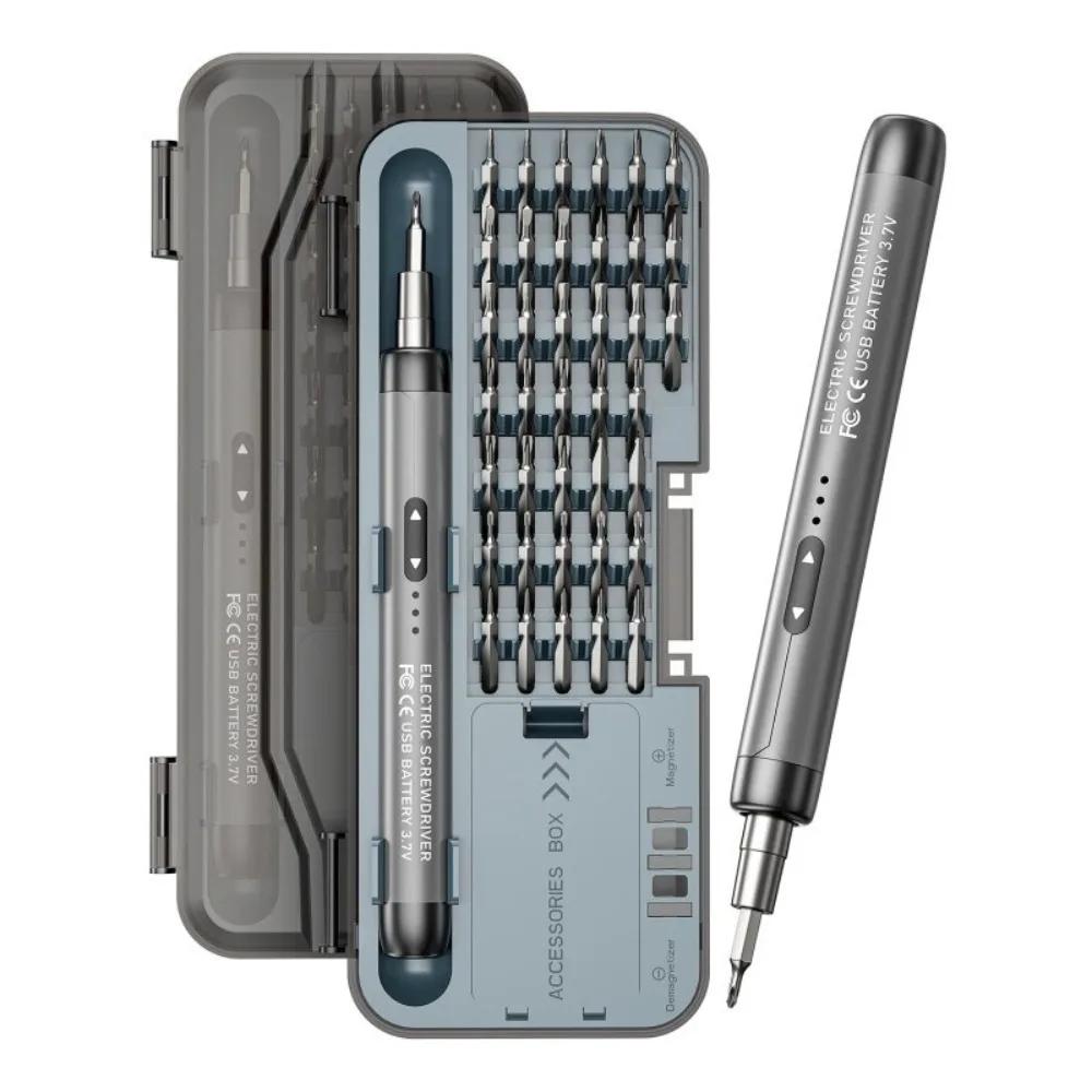 

New 46 in 1 Electric Precision Screwdriver Set Portable Rechargeable Magnetic Screw Kit Repair Tools Watch Phone Repair сірий