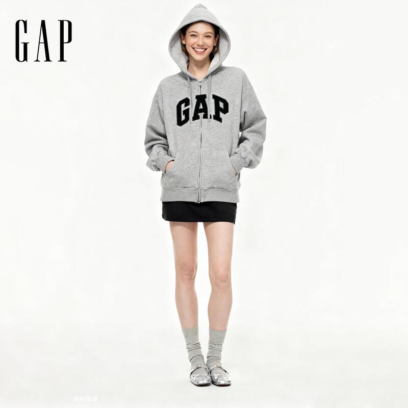 Gap Unisex Logo Fleece Zip Hoodie