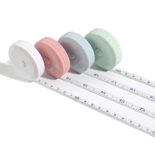 Mikankawa 2m Tape Measure, 4-Color Set, Auto-Lock, One-Touch Retract, Centimeter & Inch Scale, Measures Dimensions, Height