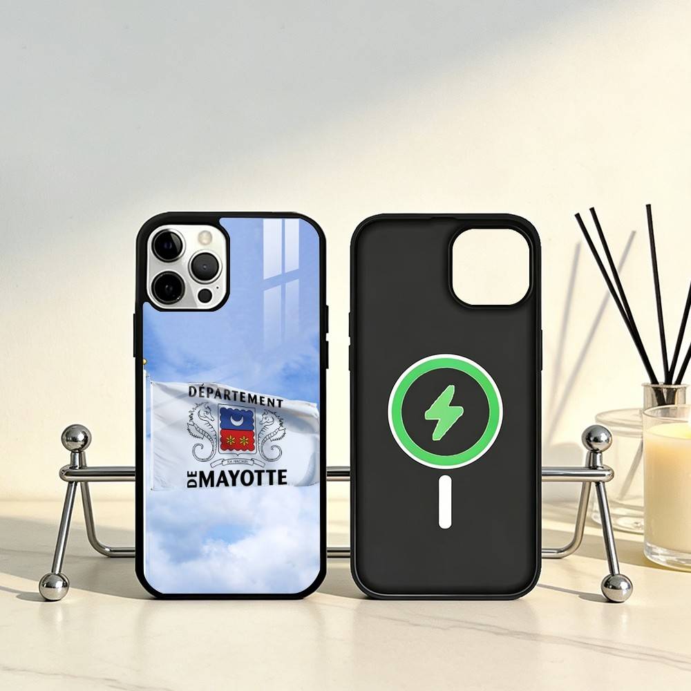 

Nation Fllag Mayotte Phone Case For iPhone17,16,15,14,13,12,11 Plus,Pro Max Magnetic For Magsafe Wireless Charging iPhone14PRO