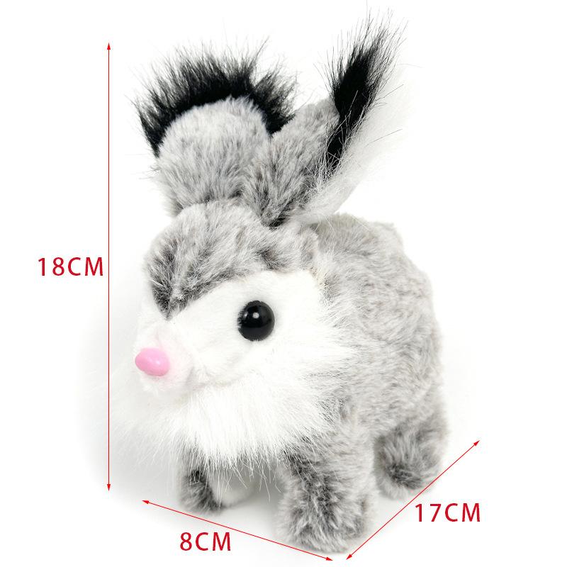 

Children Electric Plush Toy Simulation Pet Bunny Plush Doll Will Walk Will Call Shaking Ears Cute Bunny Baby Learning Crawl Toy сірий білий колір