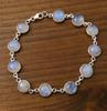 Solid 925 Sterling Silver Rainbow Moonstone Round Gemstone Handmade Designer Birthstone Bracelet Jewelry