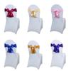 Elastic Band Chair Back Bow Decorative Belt Bows Satin Chair Sashes  Home Decor Supplies