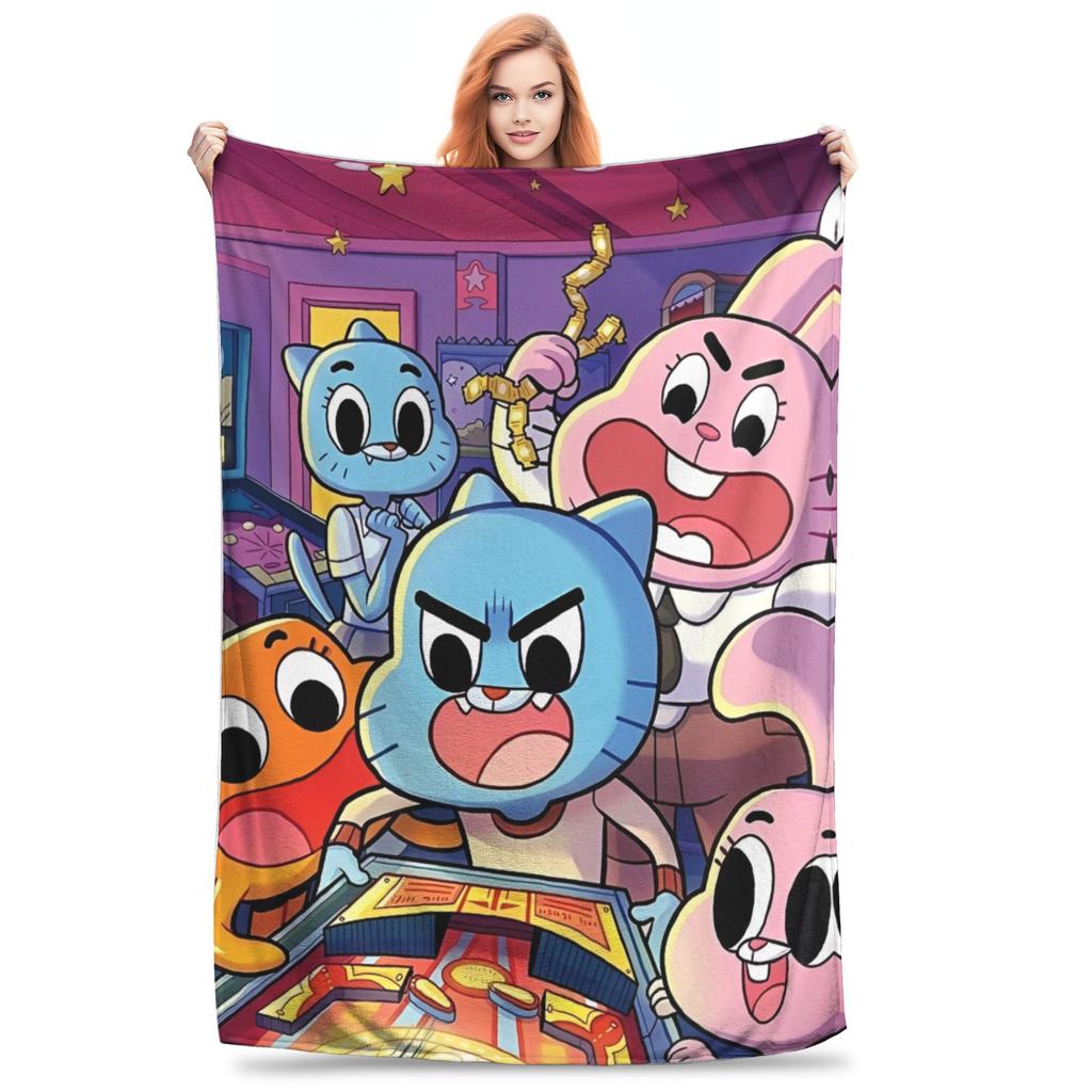 Kaugummigesicht Cartoon Decken Fleece Weiche Kuscheldecke für Draußen Reisen Bettteppich