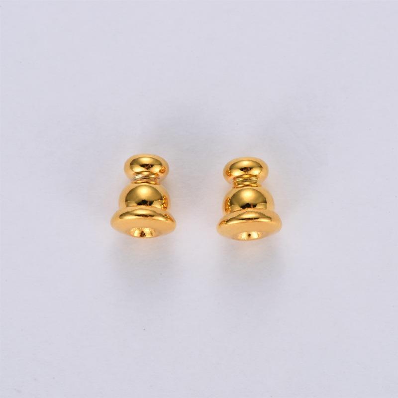 Messing mit echtem Gold beschichtet Rutschfeste Silikon-Kugelkopf-Kürbis-Ohrstöpsel Ohrstöpsel Schmuck Zubehör DIY