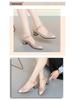 Gold Chunky Heel Mesh Sandals for Women - 2022 Summer Style, One-Strap, Hollowed Design for Middle-Aged Women